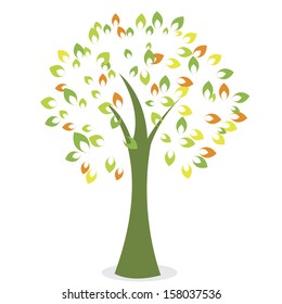 abstract cute tree on white background