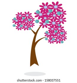 abstract cute tree on white background