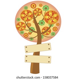 abstract cute tree on white background