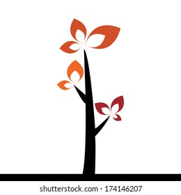 abstract cute tree on a white background