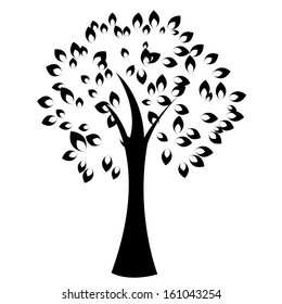 abstract cute tree with special leaf on white background