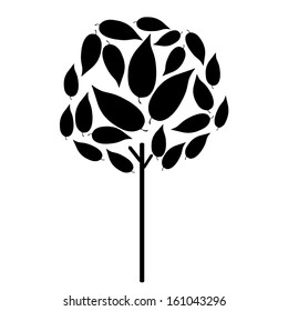 abstract cute tree with special leaf on white background