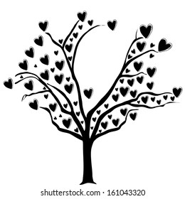 abstract cute tree with special leaf on white background