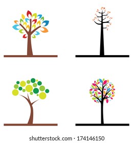 abstract cute trees on a white background