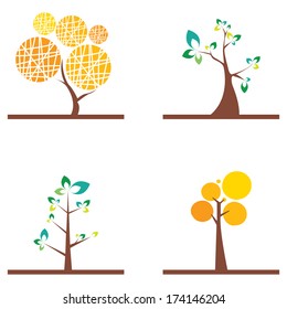 abstract cute trees on a white background