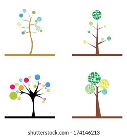 abstract cute trees on a white background