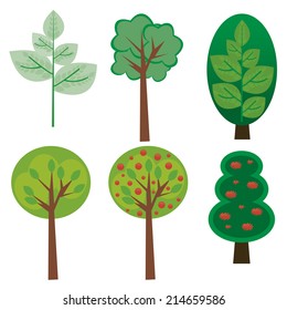 abstract cute trees on a white background