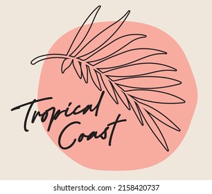 Resumen linda ilustración de frutas tropicales de verano con eslogan manuscrito para camiseta o afiche gráfico - Vector