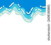 Abstract Cute water splash wave in the beach vector. Minimalist copy space with ocean sea water vector background seamless pattern	