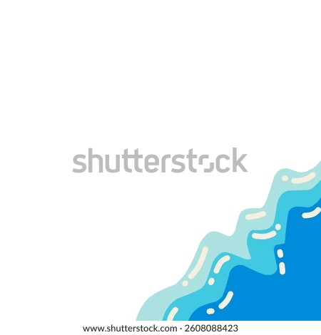 Abstract Cute water splash wave in the beach vector. Minimalist copy space with ocean sea water vector background seamless pattern	
