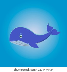 Abstract cute whale vector illustration