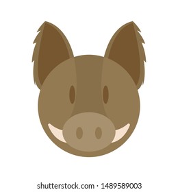 abstract cute wildboar face draw, vector illustration design