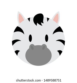abstract cute zebra face draw, vector illustration design