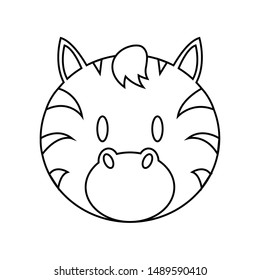 abstract cute zebra face draw, vector illustration design