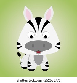 abstract cute zebra on a green background