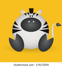 abstract cute zebra on a yellow background
