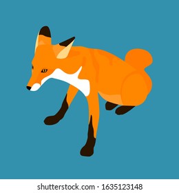 Abstract cutecartoon fox pattern.Simple fox portrait  for design birthday card, veterinarian clinic poster, pet shop sale advertising, bag print, book cover etc.  