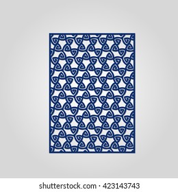 Abstract cutout panel for laser cutting. Vector filigree pattern for wedding invitation card.