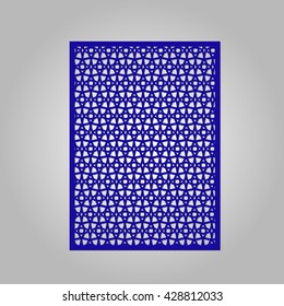 Abstract cutout panel for laser cutting. Vector filigree pattern for wedding invitation card.
