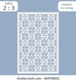 Abstract cutout panel for laser cutting, die cutting or stencil. Vector filigree pattern for wedding invitation card. Laser cut vector panel. Template for laser cut card. Vector laser cut.