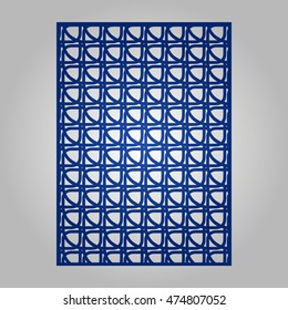 Abstract cutout panel for laser cutting. Vector filigree pattern for wedding invitation card.