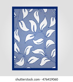 Abstract cutout panel for laser cutting. Vector filigree pattern for wedding invitation card.