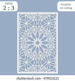 Abstract cutout panel for laser cutting, die cutting or stencil. Vector filigree pattern for wedding invitation card. Laser cut vector panel. Template for laser cut card. Vector laser cut.
