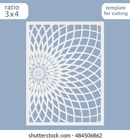 Abstract cutout panel for laser cutting, die cutting or stencil. Vector filigree pattern for wedding invitation card. Laser cut vector panel. Template for laser cut card. Vector laser cut.