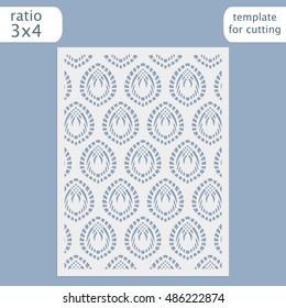 Abstract cutout panel for laser cutting, die cutting or stencil. Vector filigree pattern for wedding invitation card. Laser cut vector panel. Template for laser cut card. Vector laser cut.