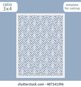Abstract cutout panel for laser cutting, die cutting or stencil. Vector filigree pattern for wedding invitation card. Laser cut vector panel. Template for laser cut card. Vector laser cut.