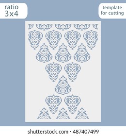 Abstract cutout panel for laser cutting, die cutting or stencil. Vector filigree pattern for wedding invitation card. Laser cut vector panel. Template for laser cut card. Vector laser cut.