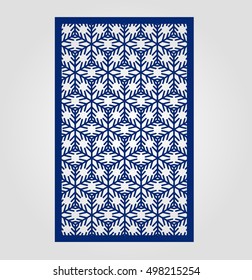 Abstract cutout panel for laser cutting. Vector filigree pattern for wedding invitation card.