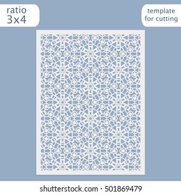 Abstract cutout panel for laser cutting, die cutting or stencil. Vector filigree pattern for wedding invitation card. Laser cut vector panel. Template for laser cut card. Vector laser cut.