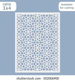 Abstract cutout panel for laser cutting, die cutting or stencil. Vector filigree pattern for wedding invitation card. Laser cut vector panel. Template for laser cut card. Vector laser cut.
