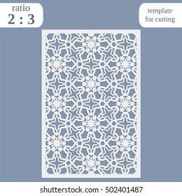 Abstract cutout panel for laser cutting, die cutting or stencil. Vector filigree pattern for wedding invitation card. Laser cut vector panel. Template for laser cut card. Vector laser cut.