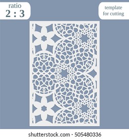 Abstract cutout panel for laser cutting, die cutting or stencil. Vector filigree pattern for wedding invitation card. Laser cut vector panel. Template for laser cut card. Vector laser cut.