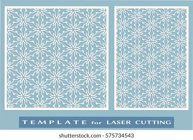 Abstract cutout panels set for laser cutting. Vector openwork filigree template for wedding invitation, greeting card, envelope. Interior decorative element with lace ornament