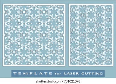 Abstract cutout panels set for laser cutting. Vector openwork filigree template for wedding invitation, greeting card, envelope. Interior decorative element with lace ornament