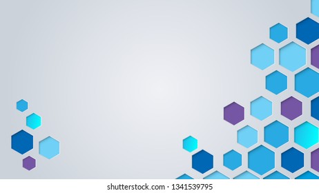 Abstract cutting paper hexagons background