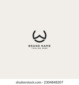 Abstract CW WC letter logo design. Flat vector logo design template element.