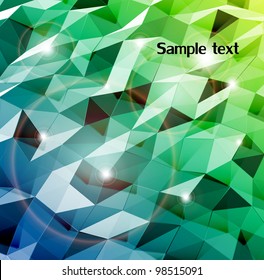 Abstract cyan background. Combination of triangle. Vector