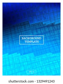Abstract cyan blue color background template - Decorative bright texture design of Irregularly Shaped Lines. Vector illustration.