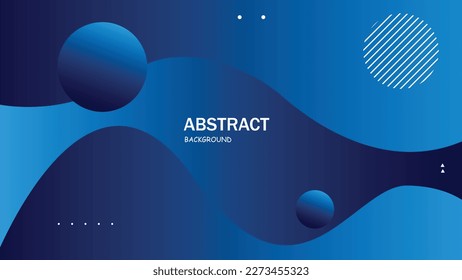 Abstract cyan and blue color gradient geometric shapes vector wave design eps background.