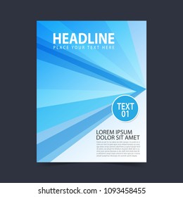 Abstract cyan flyer design A4 template. Vector illustration.