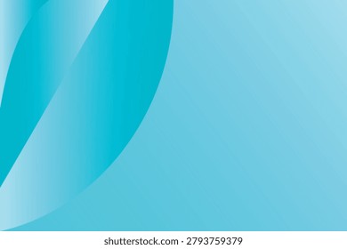 Abstract Cyan Mint Background with Glossy Glassy Overlay Curve Shape, Minimalist Vector Banner
