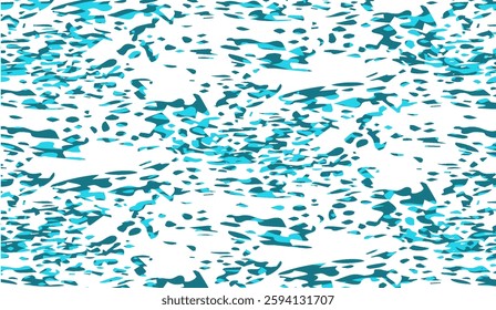 Abstract cyan shapes creating a dynamic and vibrant seamless pattern suitable for textile, paper, and digital design applications in various creative projects