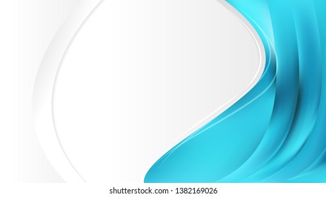 Abstract Cyan Wave Business Background Design Template