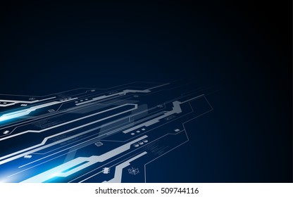 abstract cyber circuit pattern technology concept perspective design background