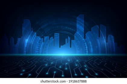 abstract cyber city technology innovation concept