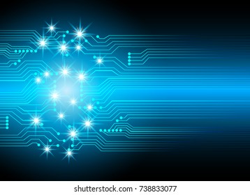 Abstract cyber hi speed digital technology, cyber security concept background, vector illustration.